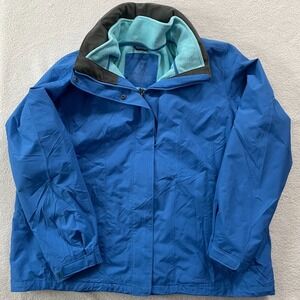 LL Bean Womens 2X Regular Jacket Blue 3 in 1 Parka / Fleece Jacket‎ Liner 295930